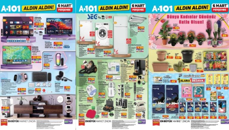 İndirimli Ürünler A101’in Raflarına Geliyor: A101 Perşembe, 6 Mart Mevcut Katalog – Son Dakika Ekonomisi Haberleri