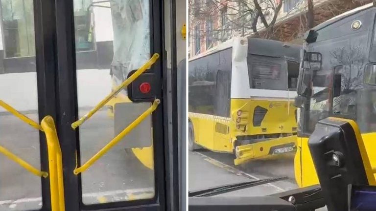 İstanbul Fatih’te Durağa Yaklaşan 3 İETT Otobüsü Çarpıştı